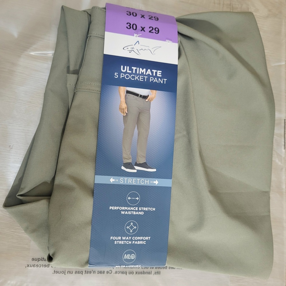 Greg Norman Mens Ultimate 5 Pocket Pant Green Stretch ML75 30x29 1845982 NEW - Picture 2 of 8